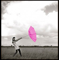 woman with umbrella